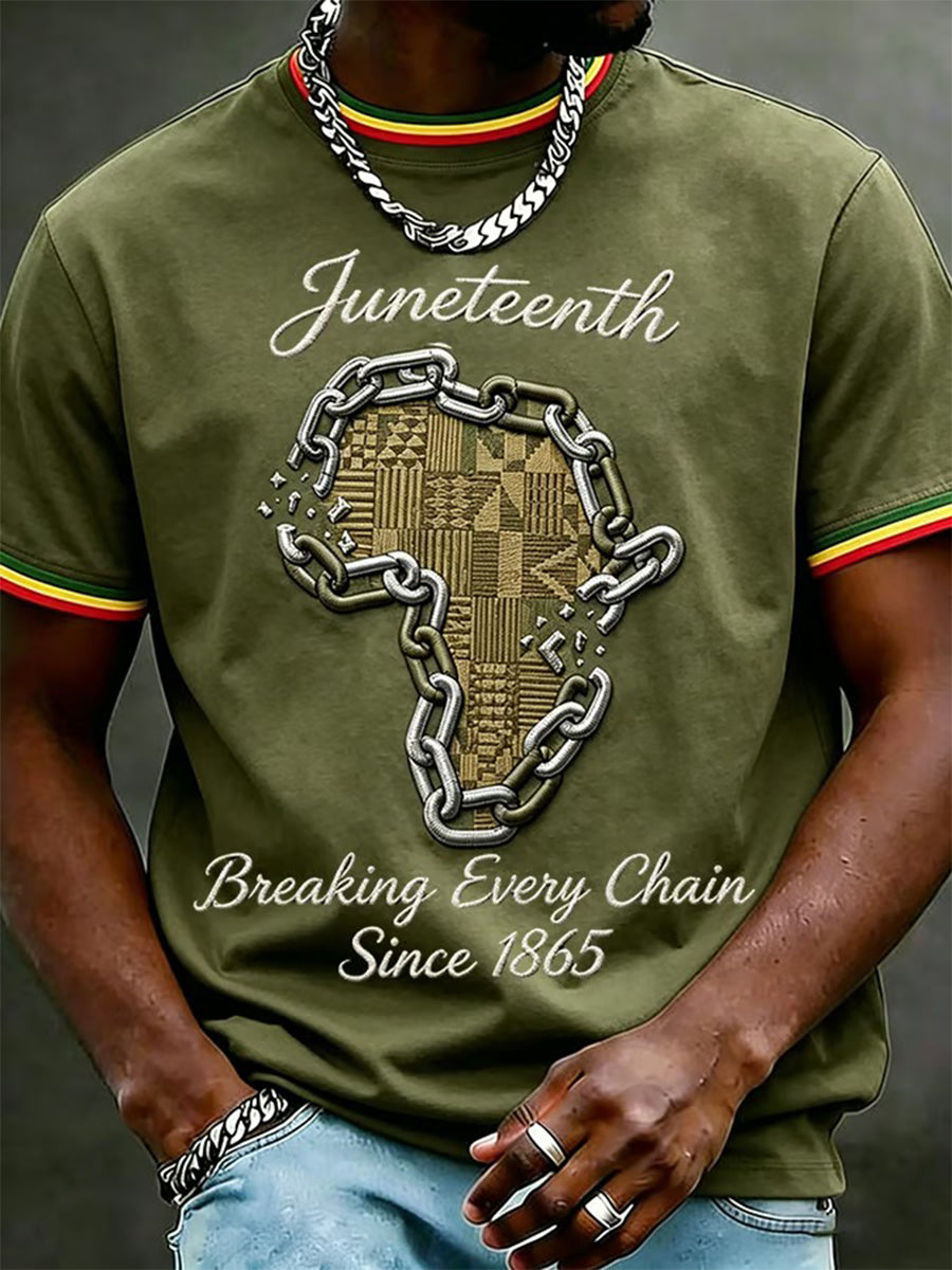 Men's Juneteenth Breaking Every Chain Since 1865 Print Tee