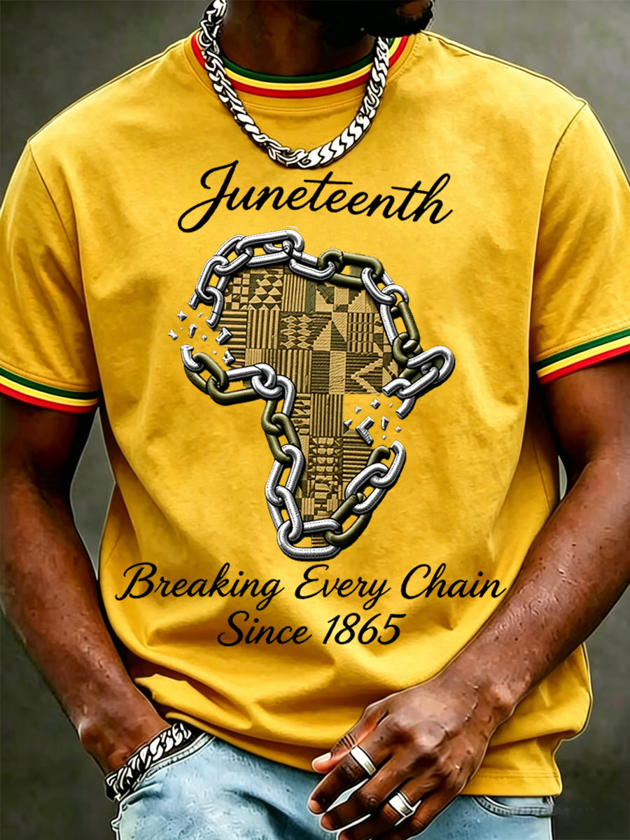 Men's Juneteenth Breaking Every Chain Since 1865 Print Tee