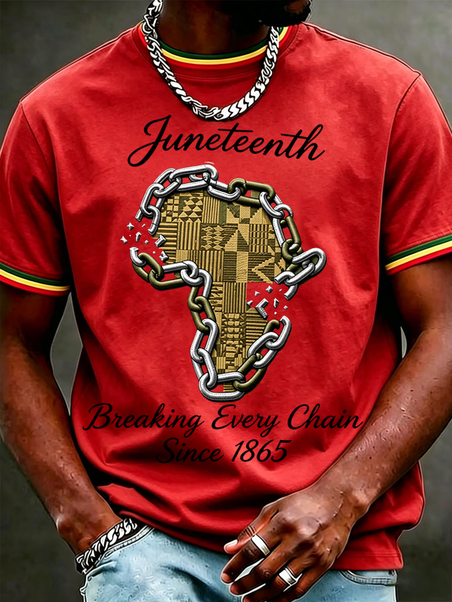 Men's Juneteenth Breaking Every Chain Since 1865 Print Tee