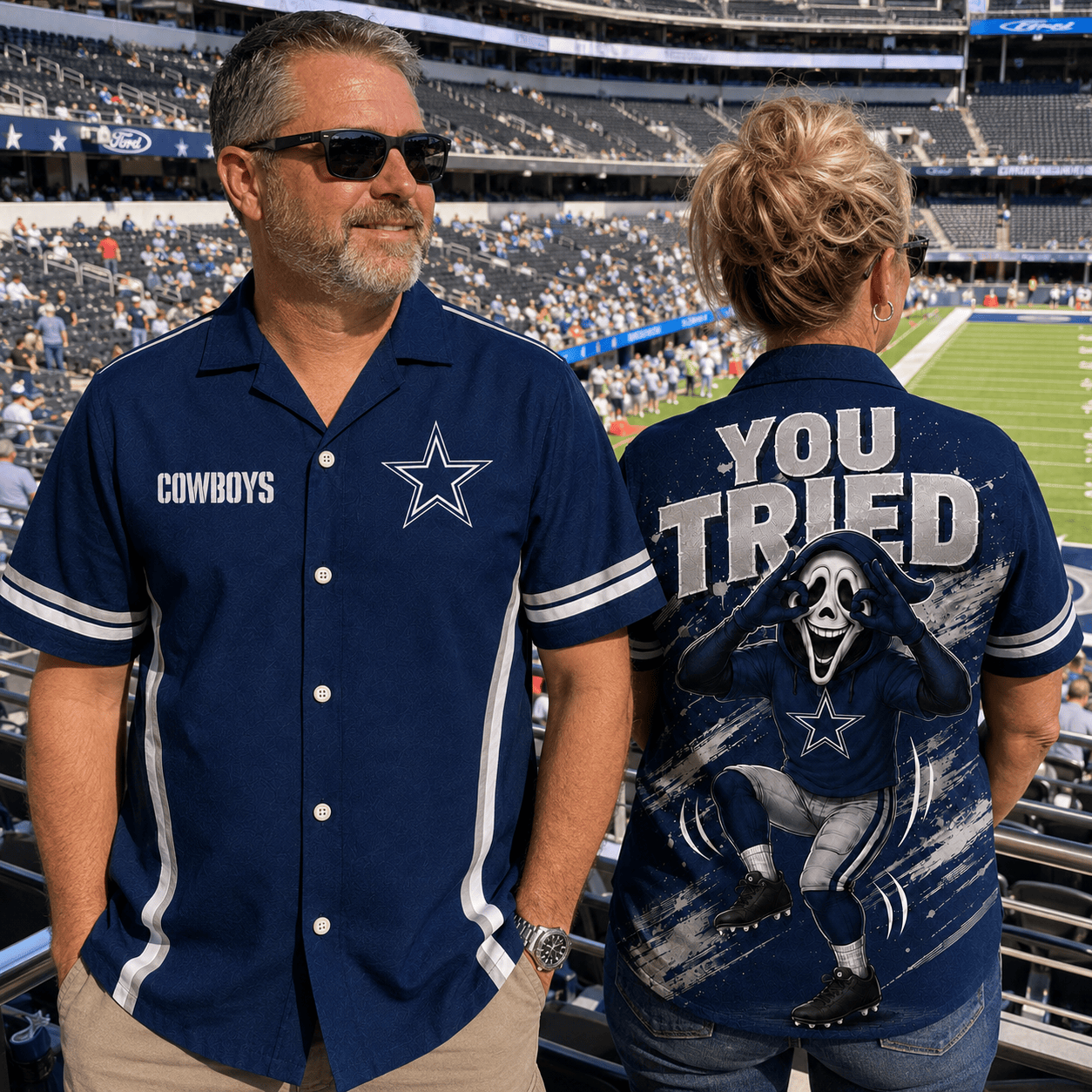 Dallas Cowboys | Premium Ghostface Griddy Dance You Tried Funny Hawaiian Shirt BK
