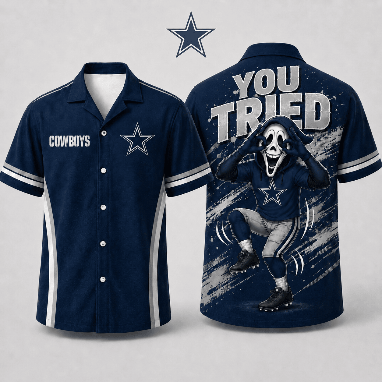 Dallas Cowboys | Premium Ghostface Griddy Dance You Tried Funny Hawaiian Shirt BK