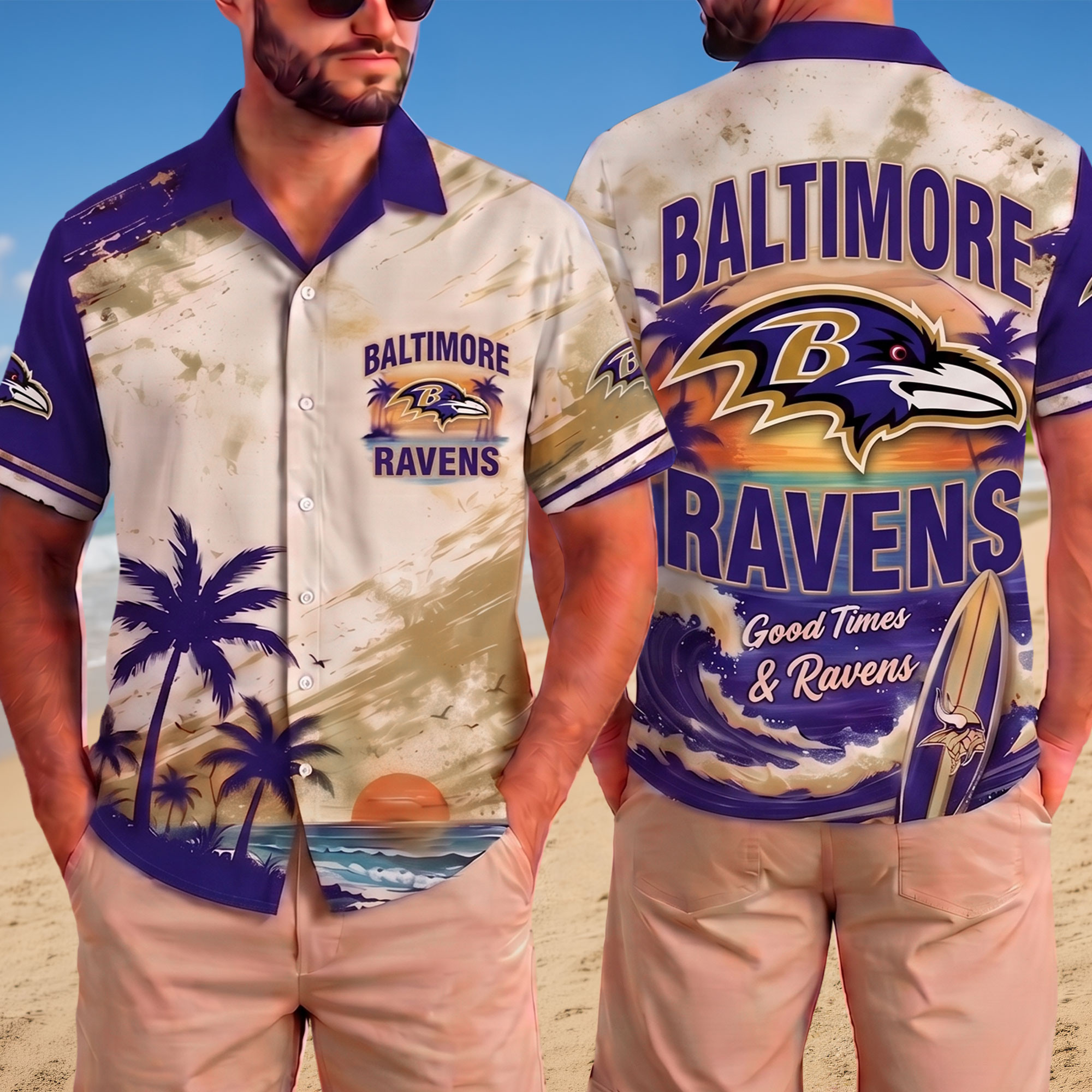 Baltimore Ravens | Premium NFL Beach Vibes Team Hawaiian Shirt NTH1