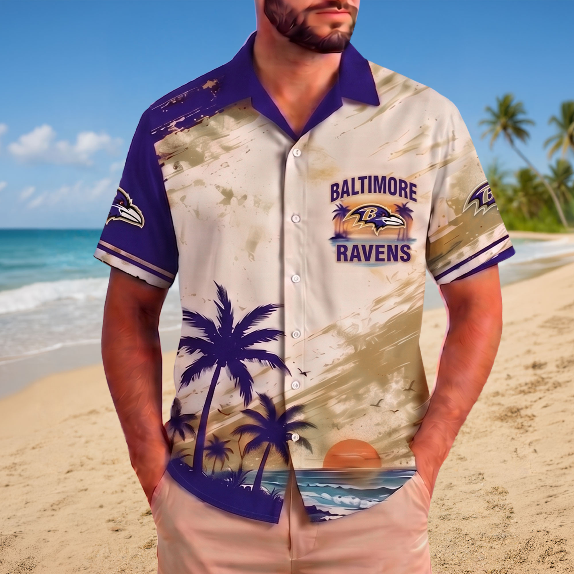 Baltimore Ravens | Premium NFL Beach Vibes Team Hawaiian Shirt NTH1