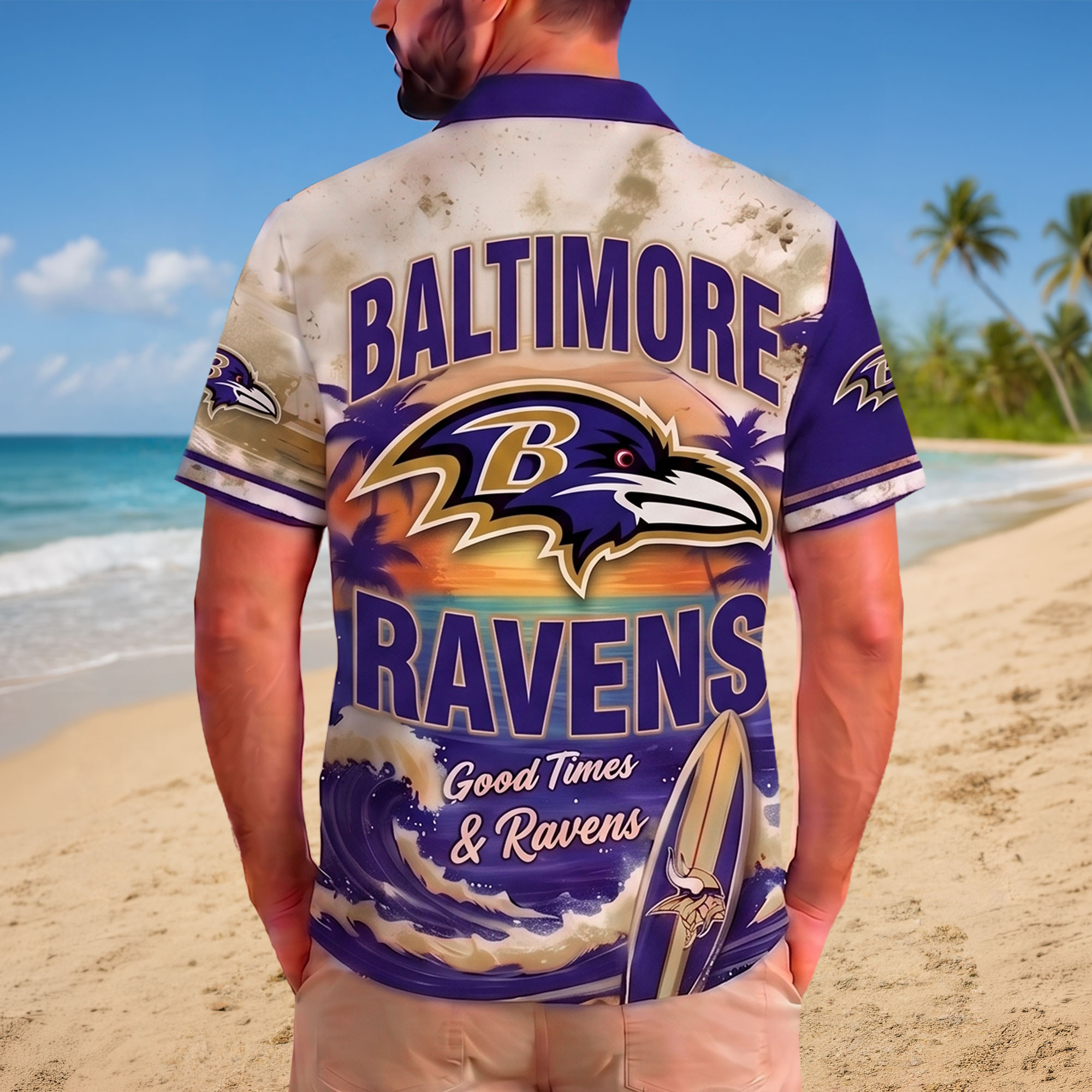 Baltimore Ravens | Premium NFL Beach Vibes Team Hawaiian Shirt NTH1
