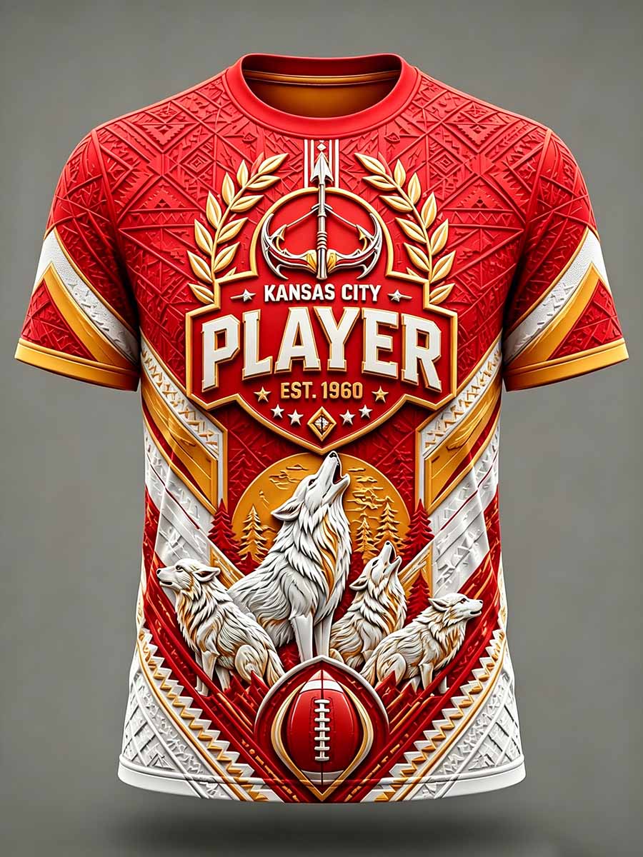 Men's Football Print Casual T-Shirt