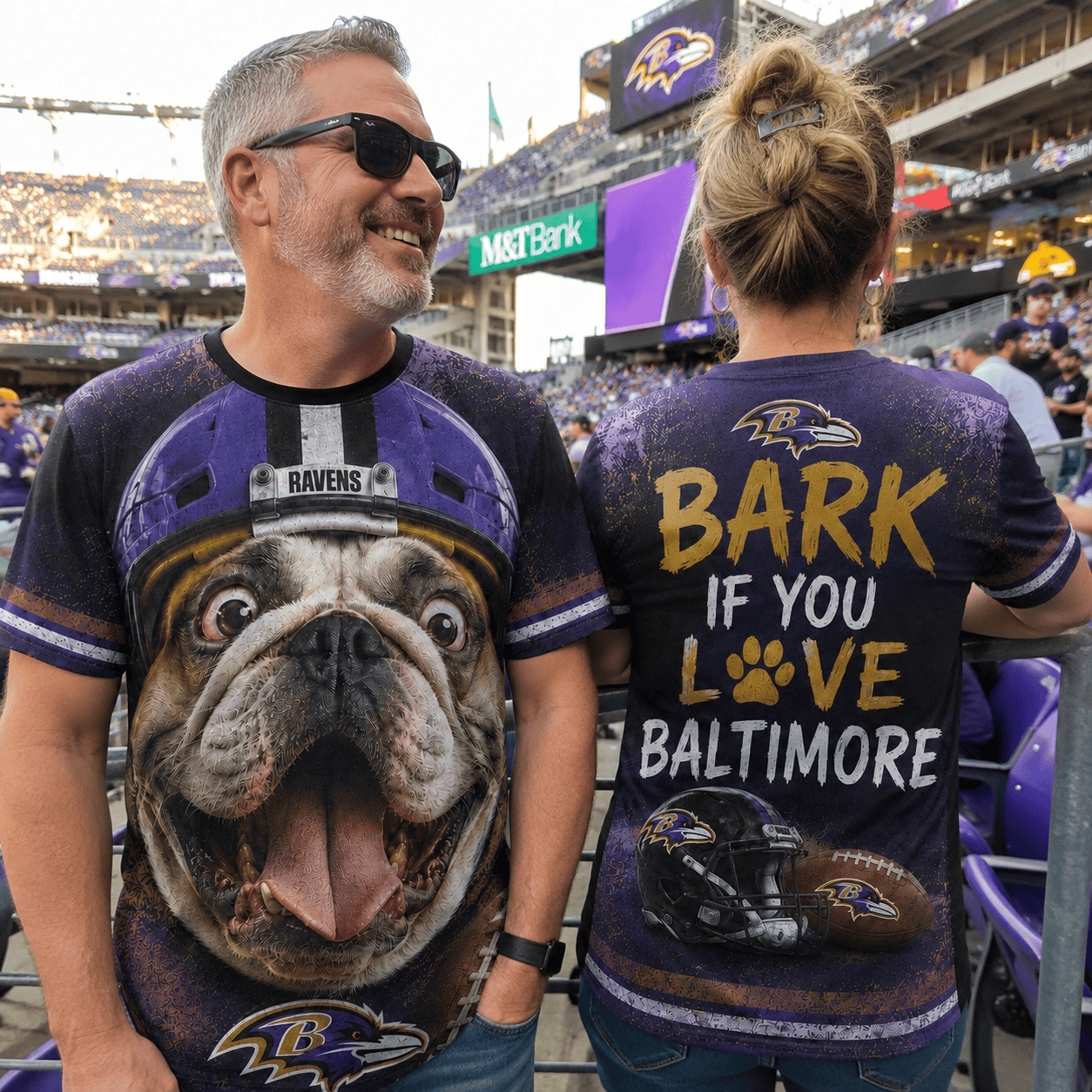 Baltimore Ravens | Premium NFL Funny 3D T-Shirt For Football Fans And Bulldog Lovers BK