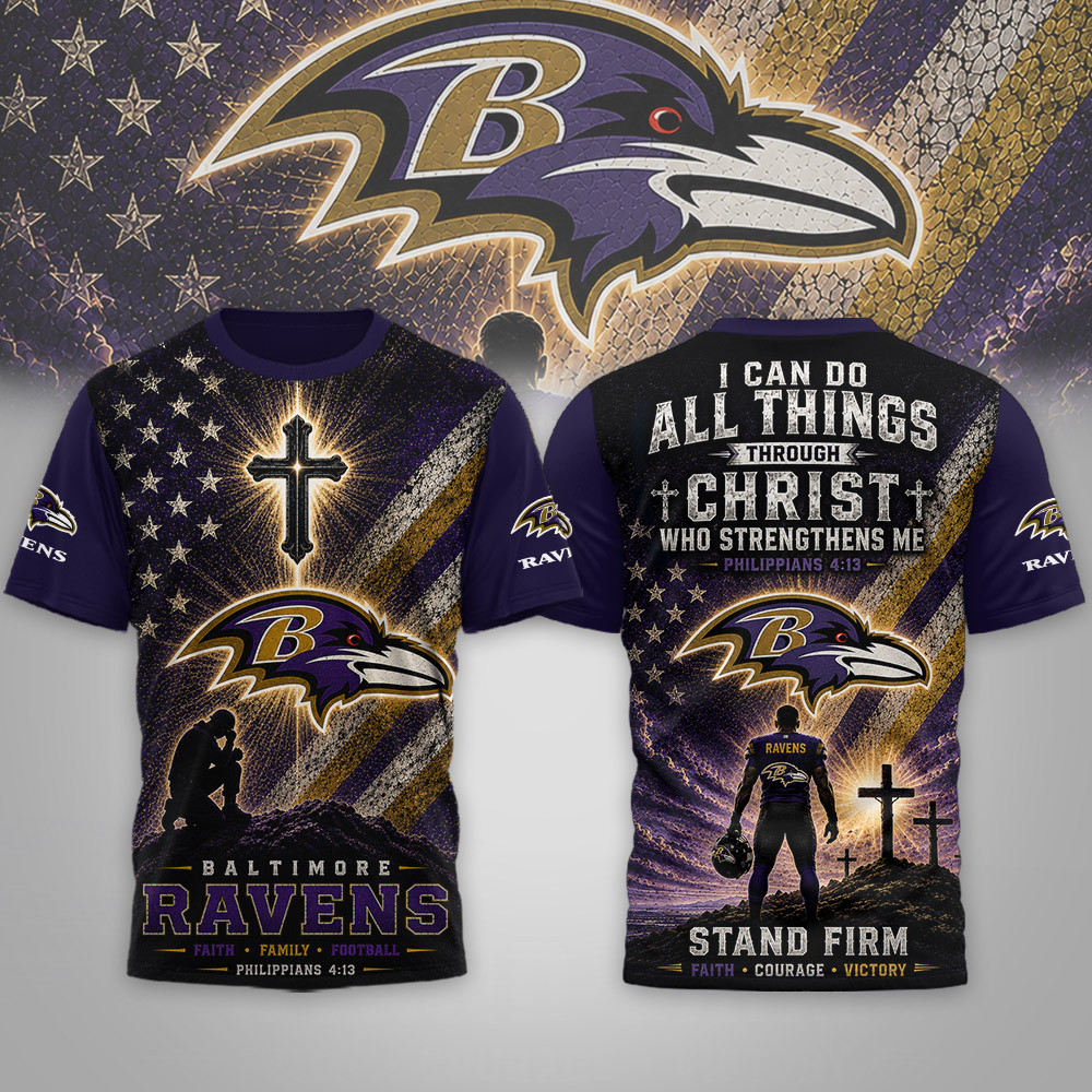 Baltimore Ravens | Premium NFL Faith Family 3D Shirt NTH1