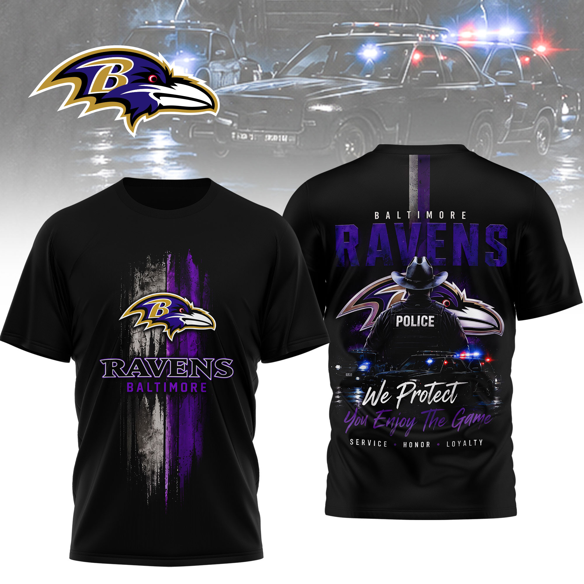 Baltimore Ravens | Premium NFL Police Tribute Team 3D Shirt NTH1
