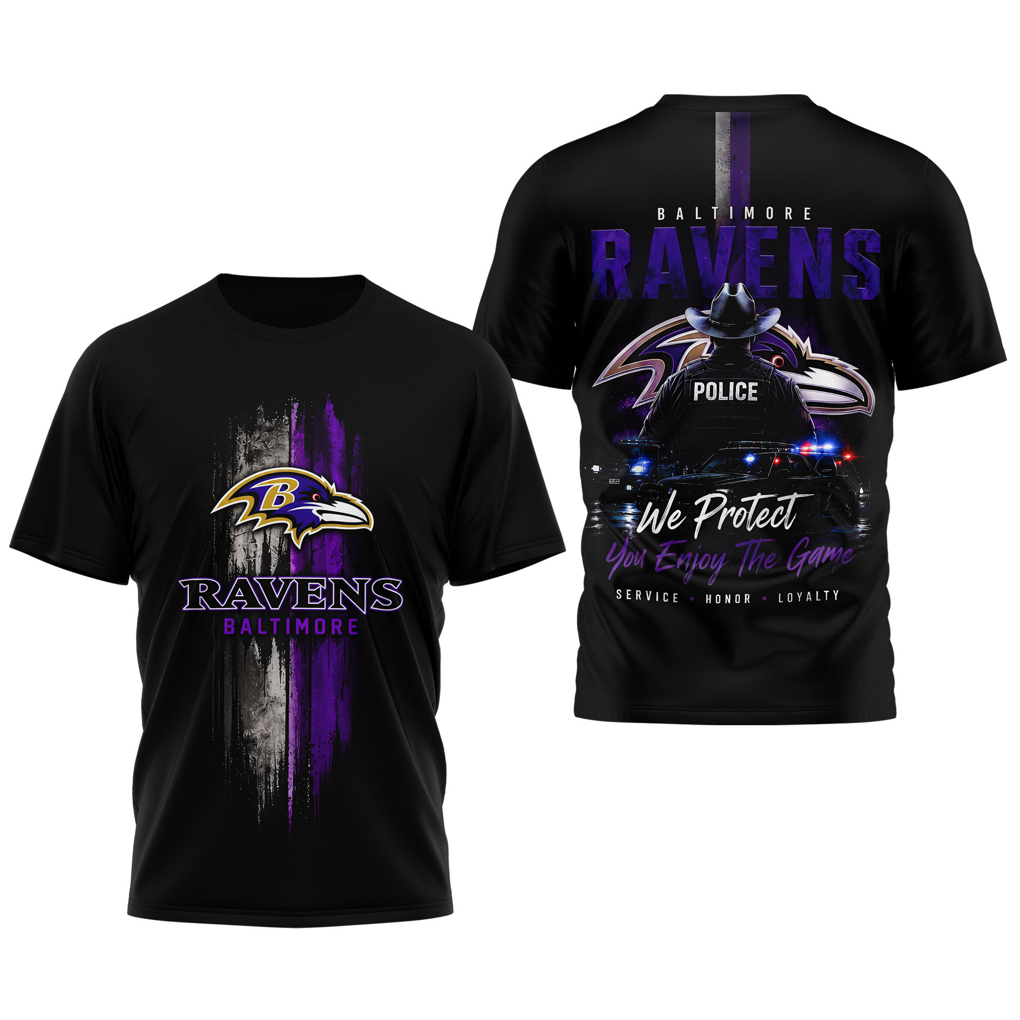 Baltimore Ravens | Premium NFL Police Tribute Team 3D Shirt NTH1