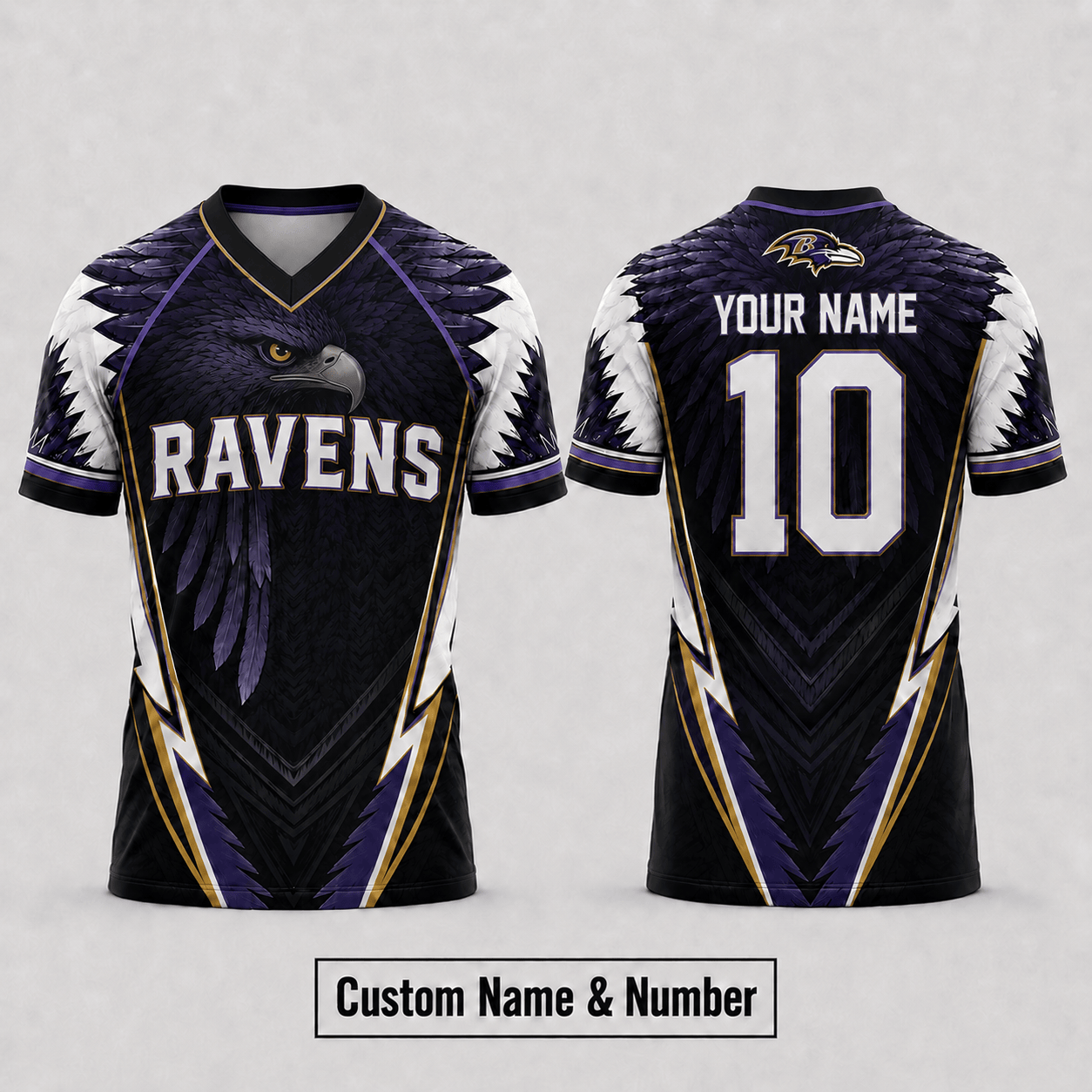 Baltimore Ravens | Premium NFL Custom Name And Number Jersey For Fierce Football Fans BK