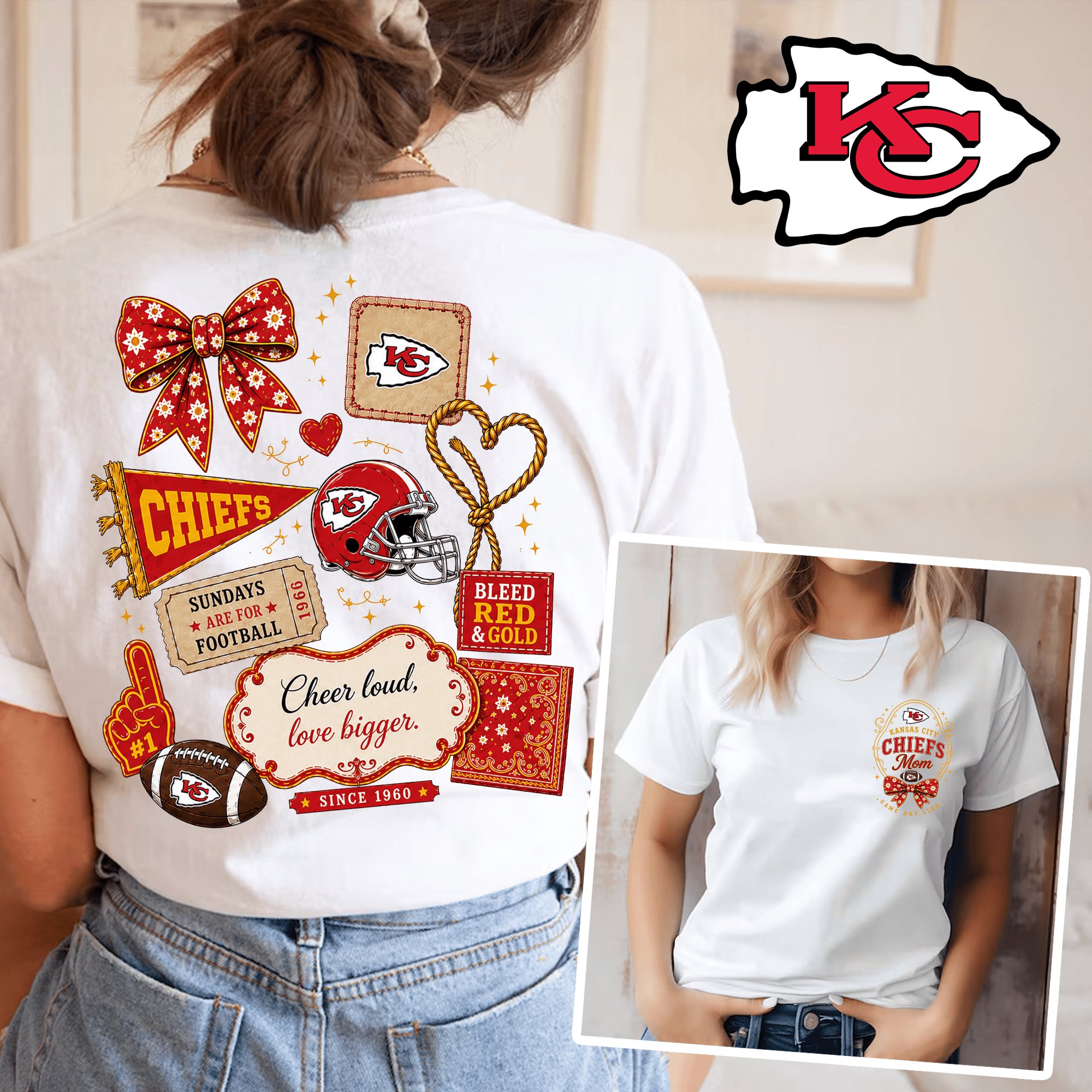 Kansas City Chiefs | Premium NFL Mom Game Day Club 3D Shirt NTH1