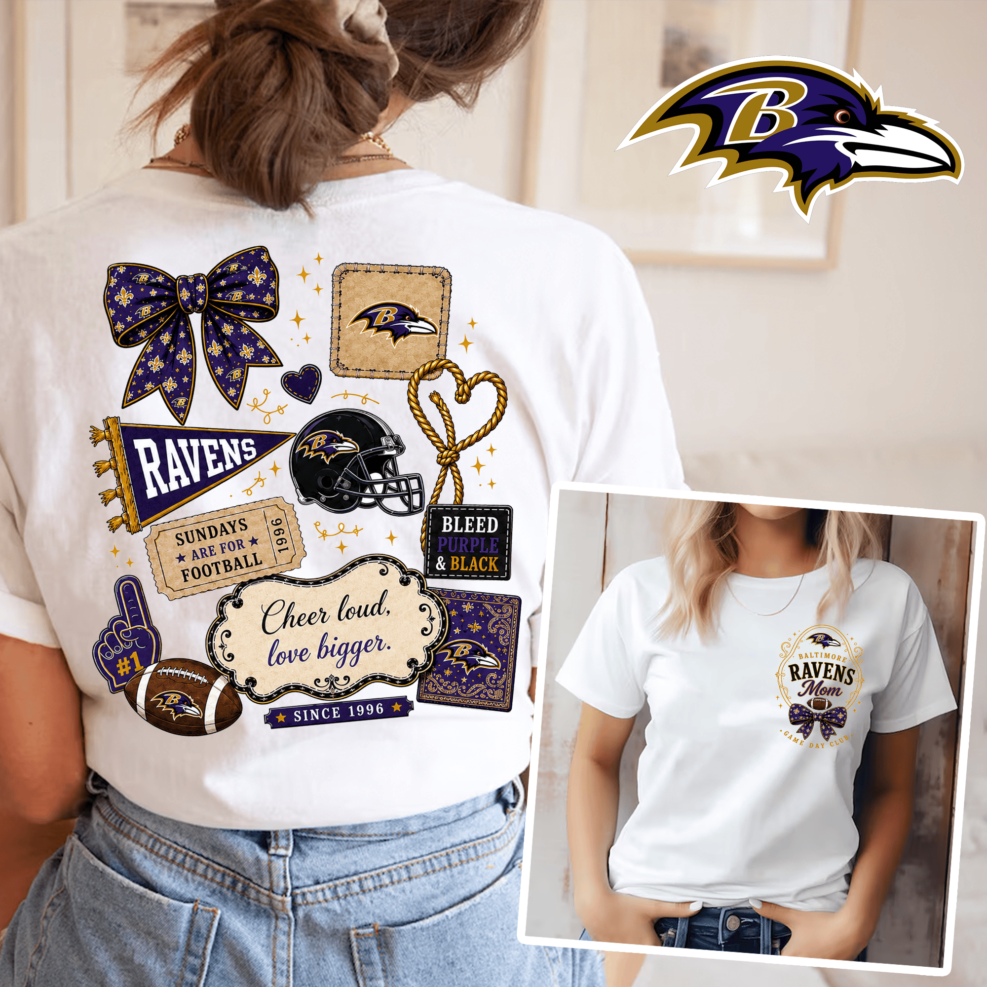 Baltimore Ravens | Premium NFL Mom Game Day Club 3D Shirt NTH1