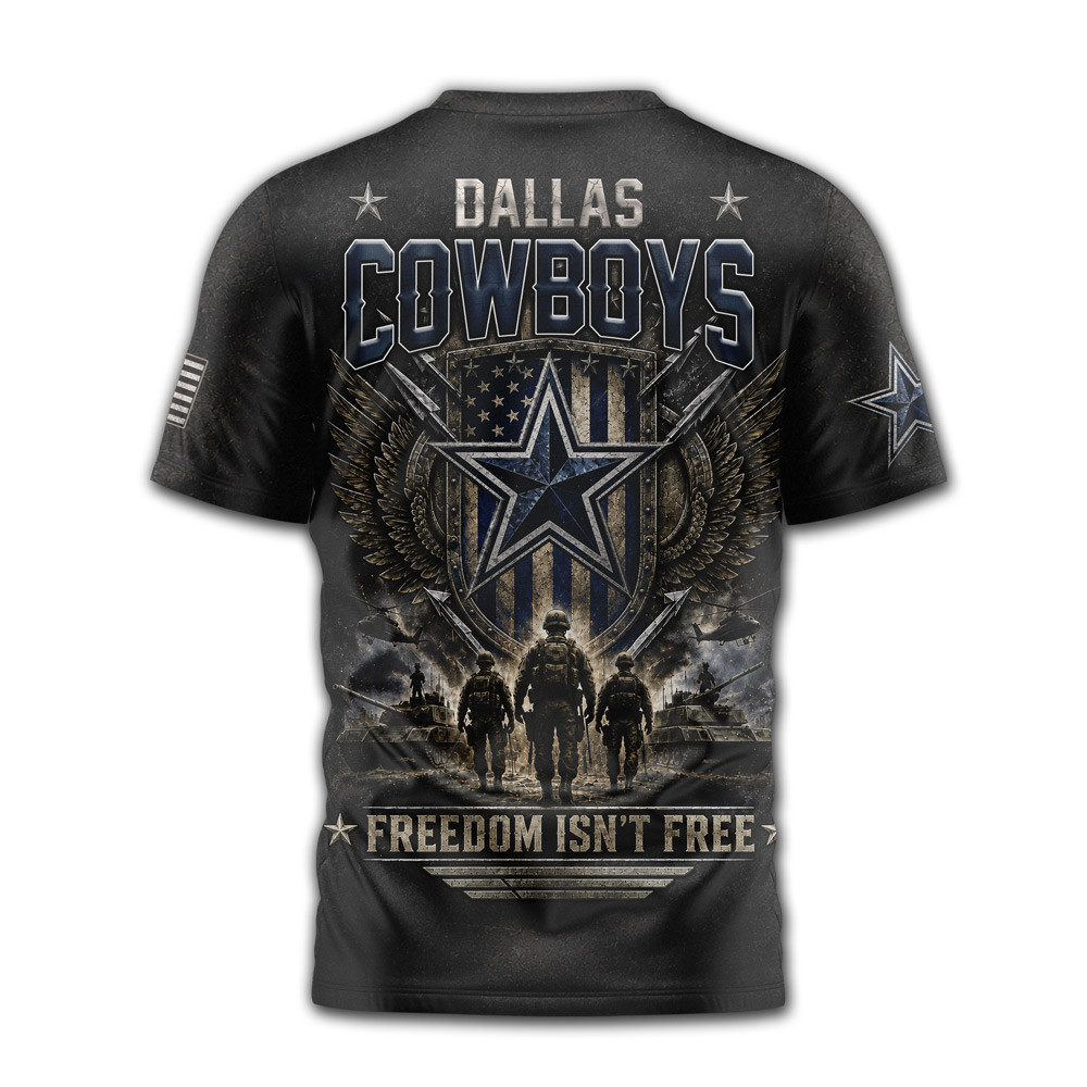 Dallas Cowboys | Premium NFL Freedom Team Military 3D Shirt NTH1