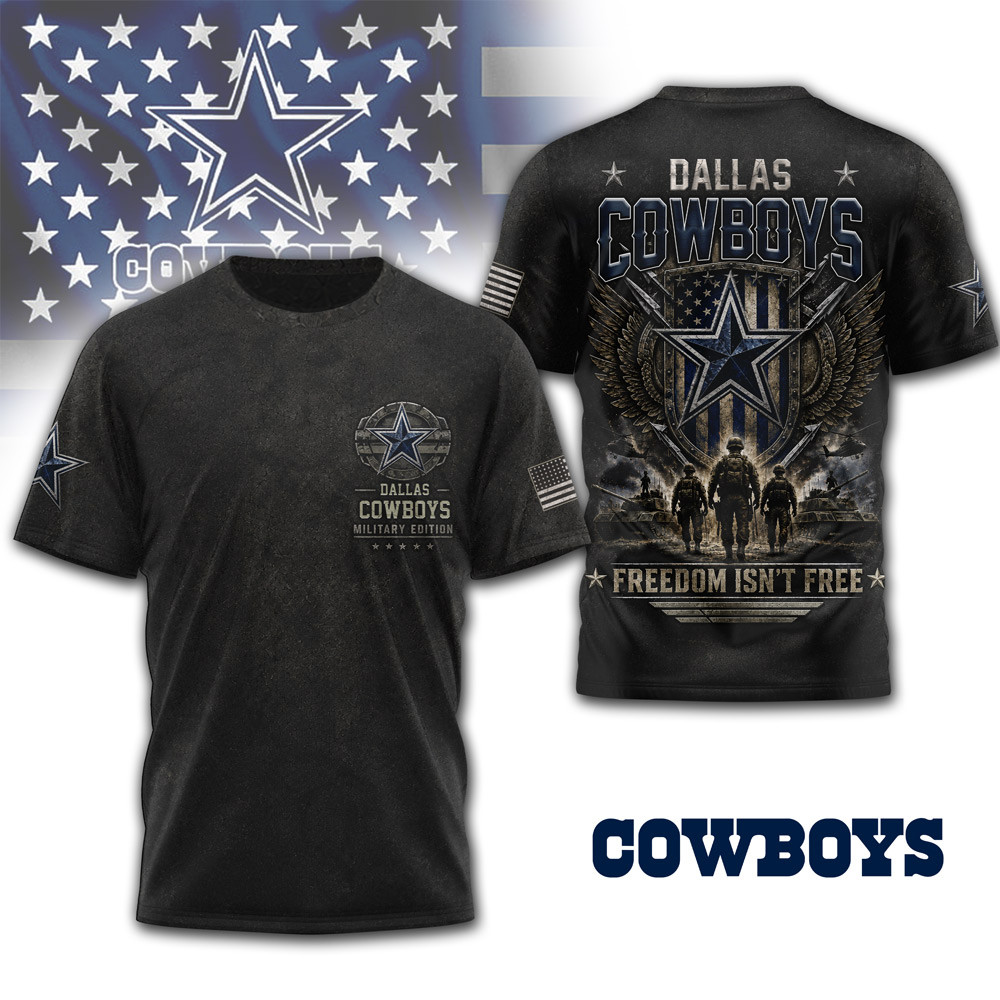 Dallas Cowboys | Premium NFL Freedom Team Military 3D Shirt NTH1