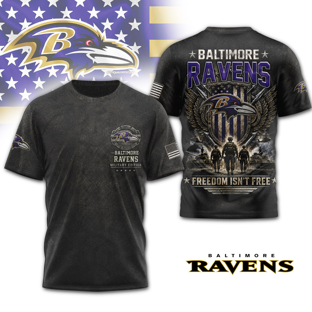 Baltimore Ravens | Premium NFL Freedom Team Military 3D Shirt NTH1