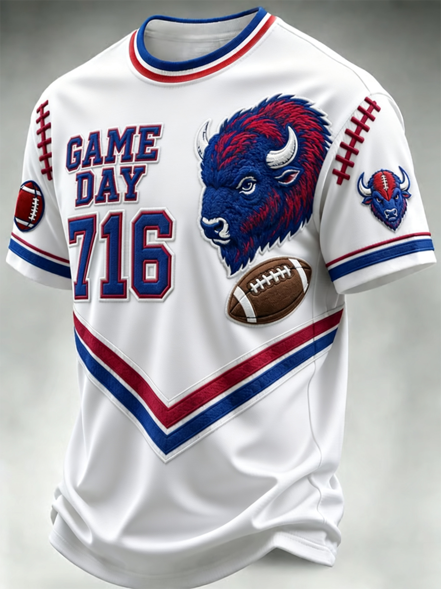 Men's Football Lover Bulls BUF Art Printed short sleeves t-shirt
