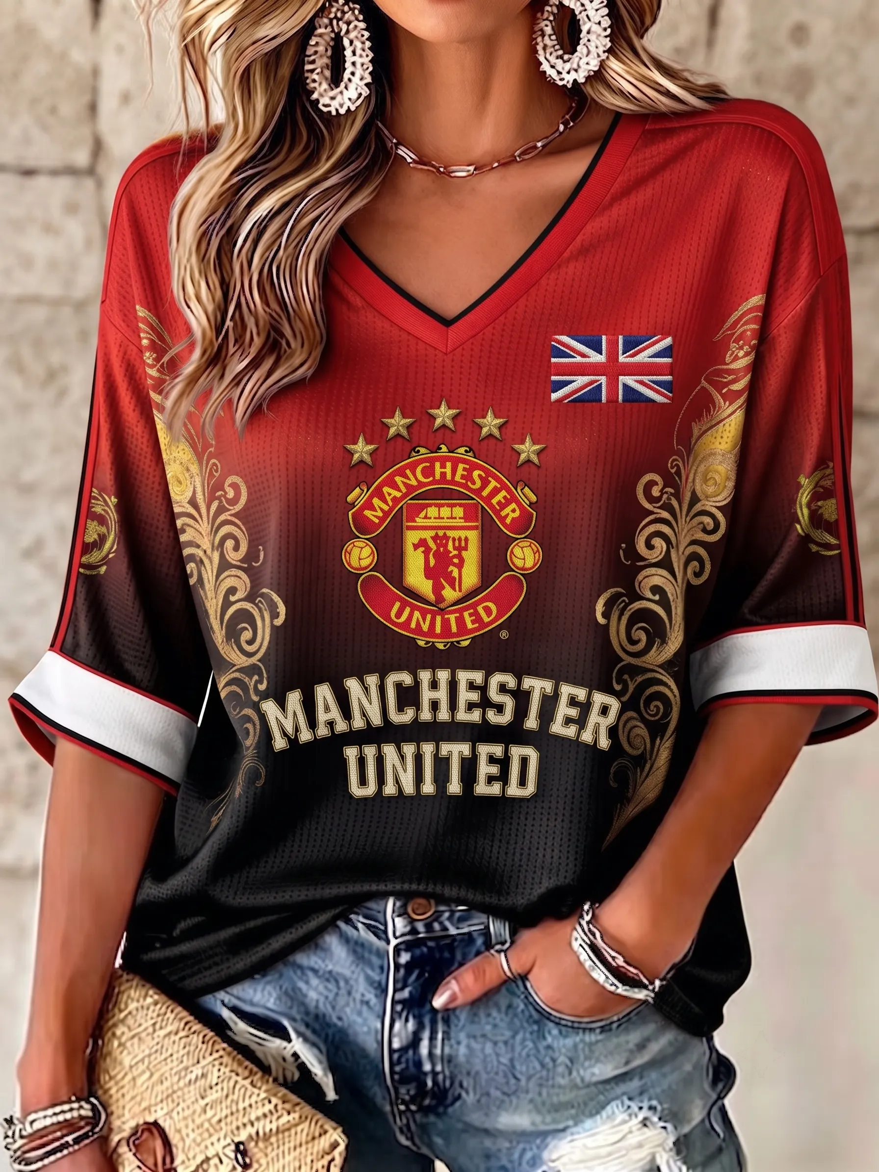 Women's   Graphic V-Neck Tee