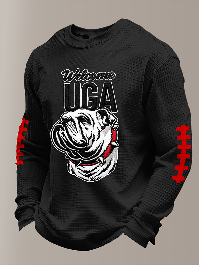 Men'S Football Printed Waffle T-Shirt