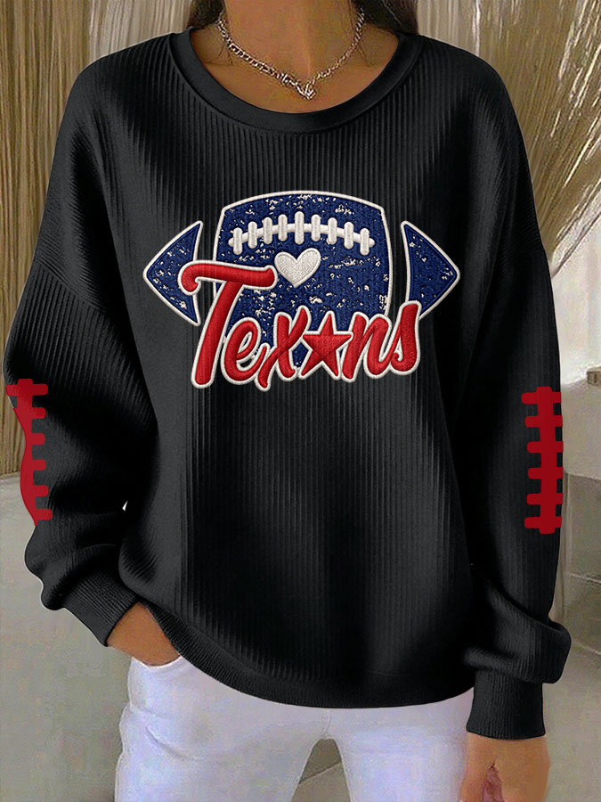 Women'S Football Print Casual Sweatshirt