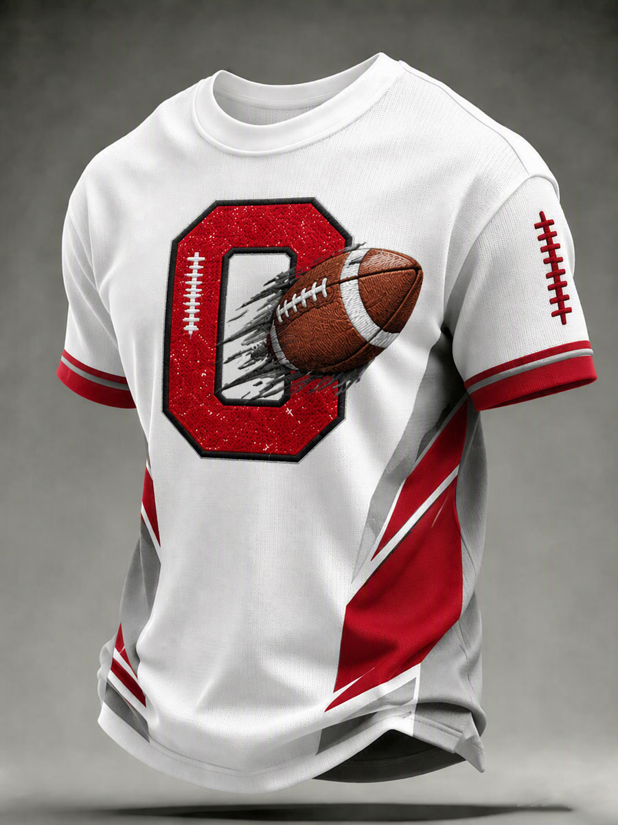 Men's Football Print Casual T-Shirt