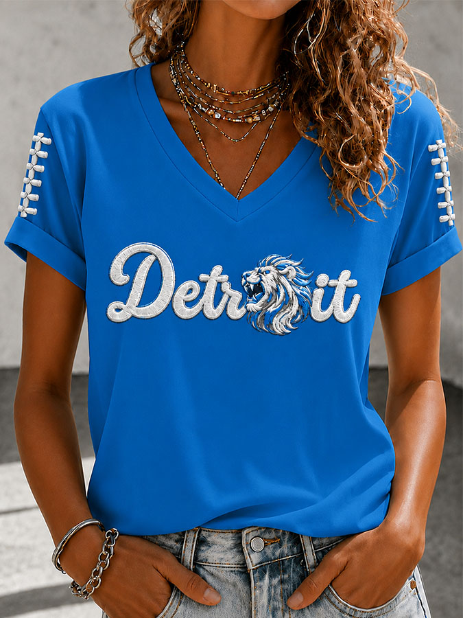 Women'S Football Print Short-Sleeve T-Shirt