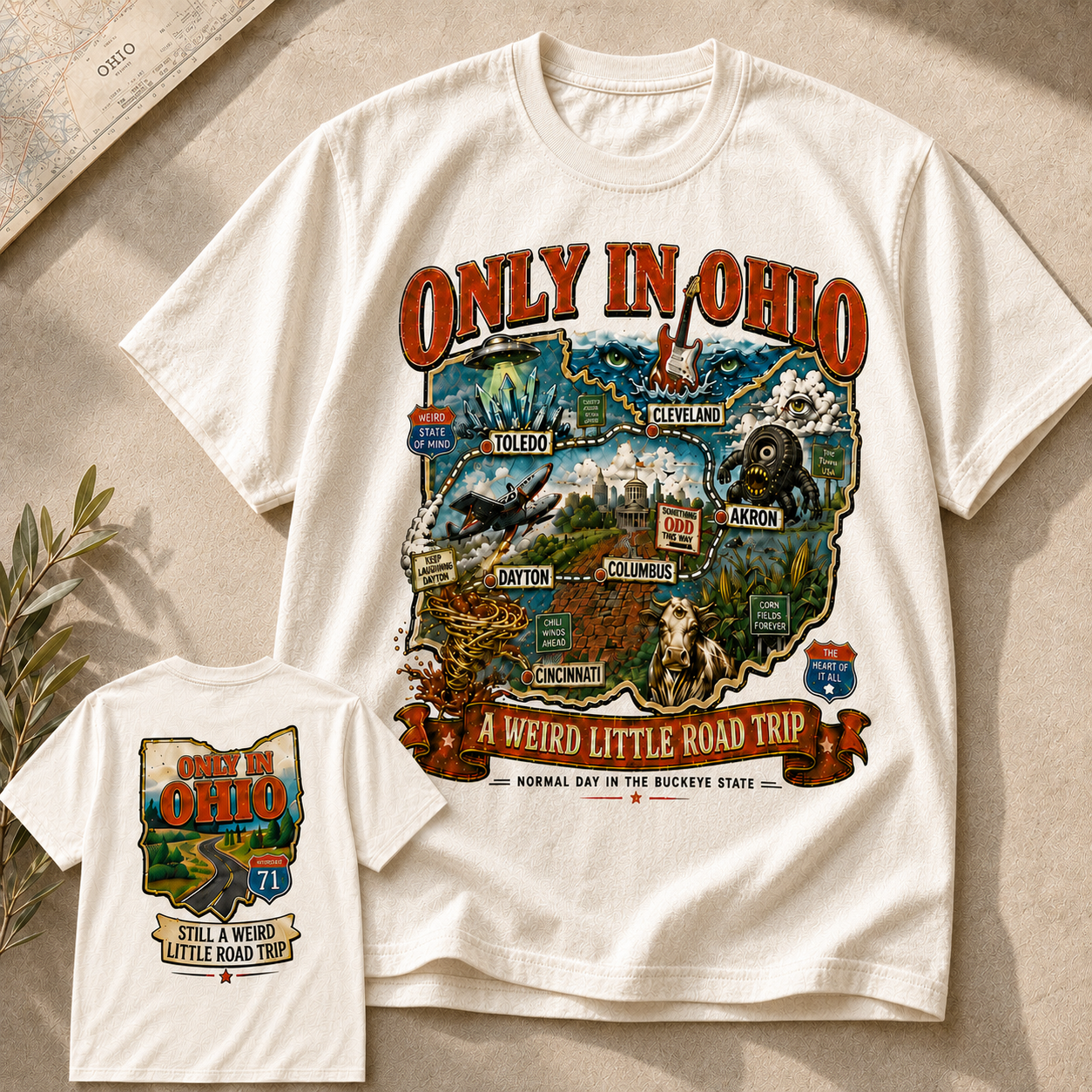 Only in Ohio Weird Road Trip Tee