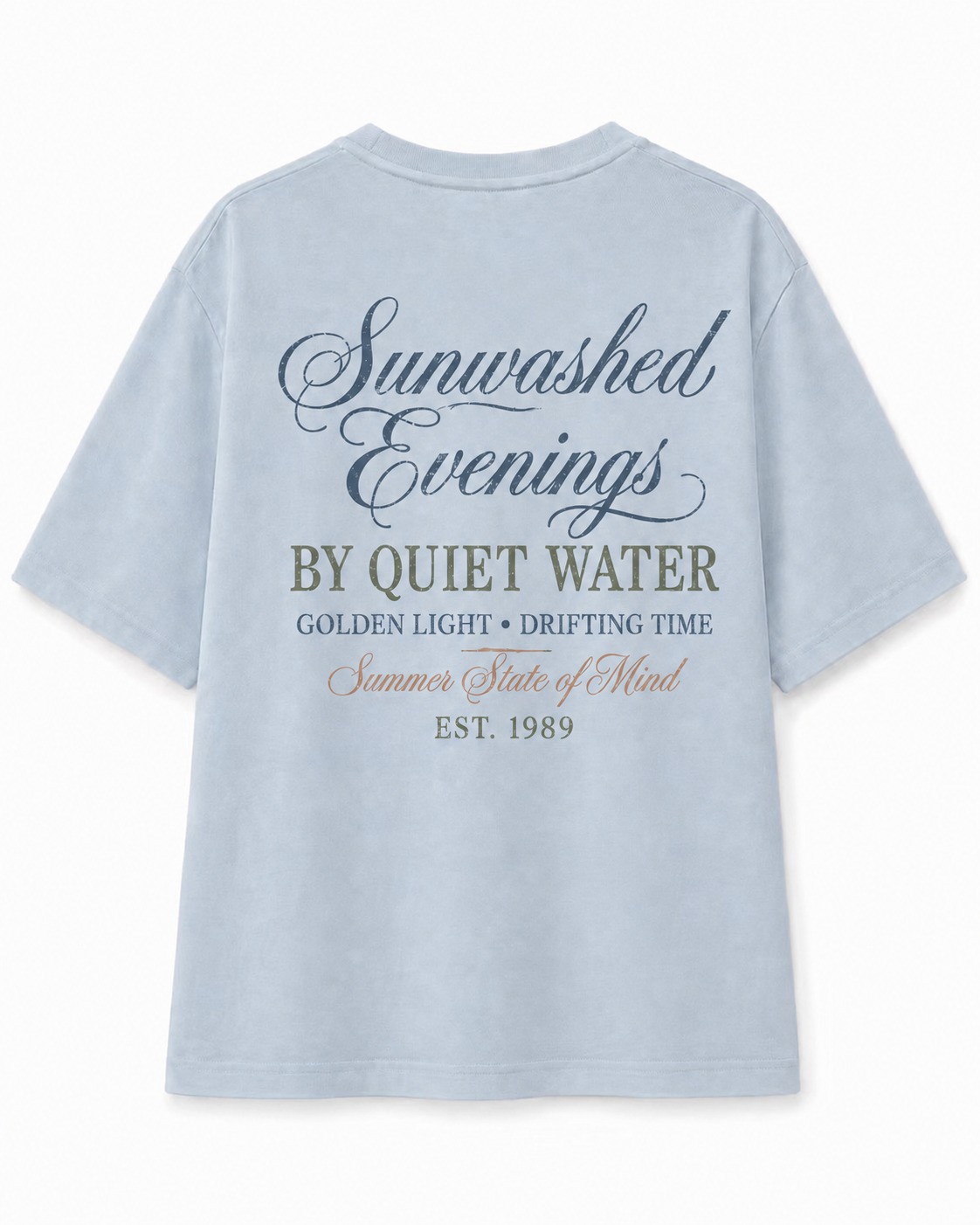 Sunwashed Quiet Lake V-Neck Tee