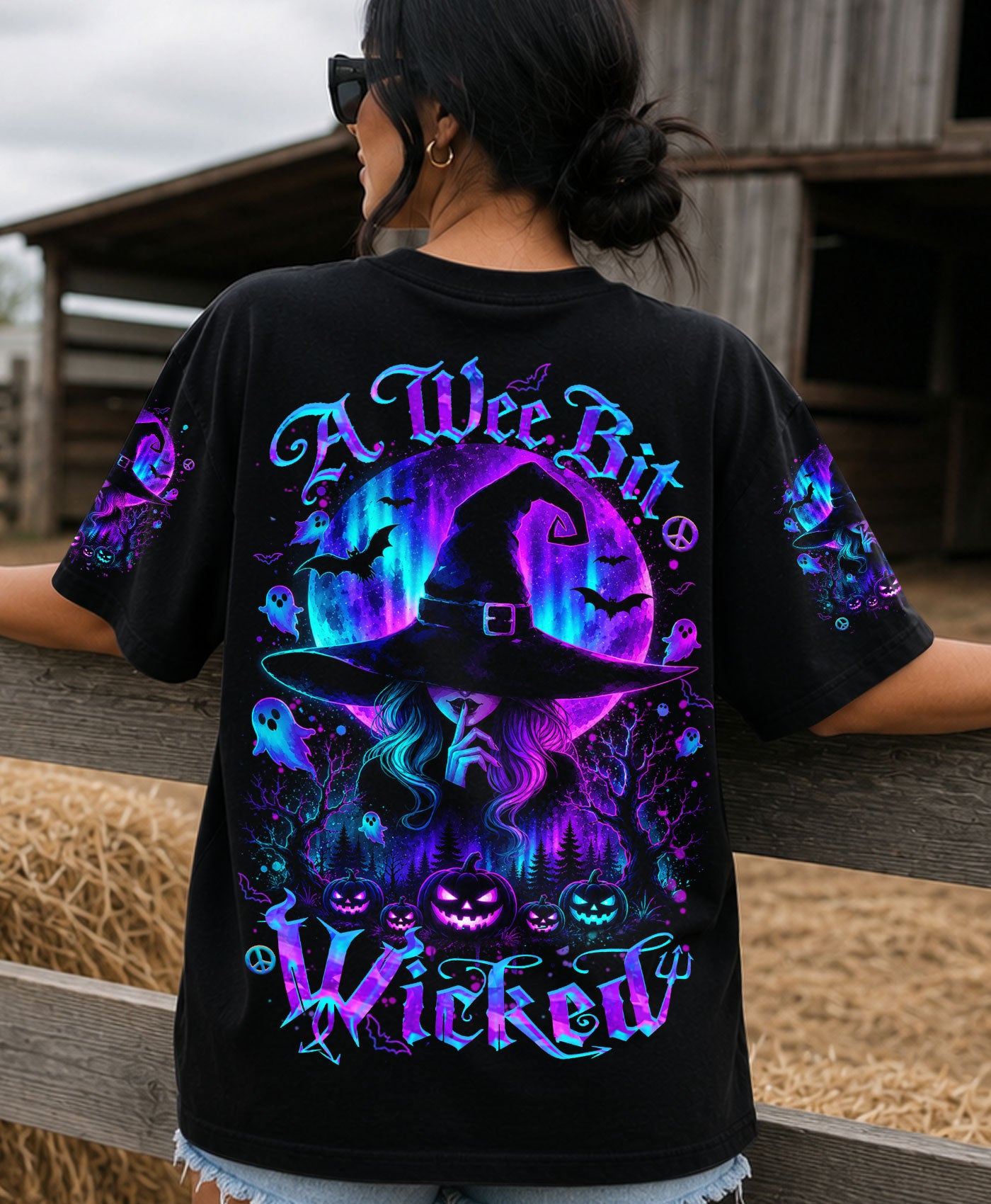 A WEE BIT WICKED AURORA MOON HALLOWEEN ALL OVER PRINT 