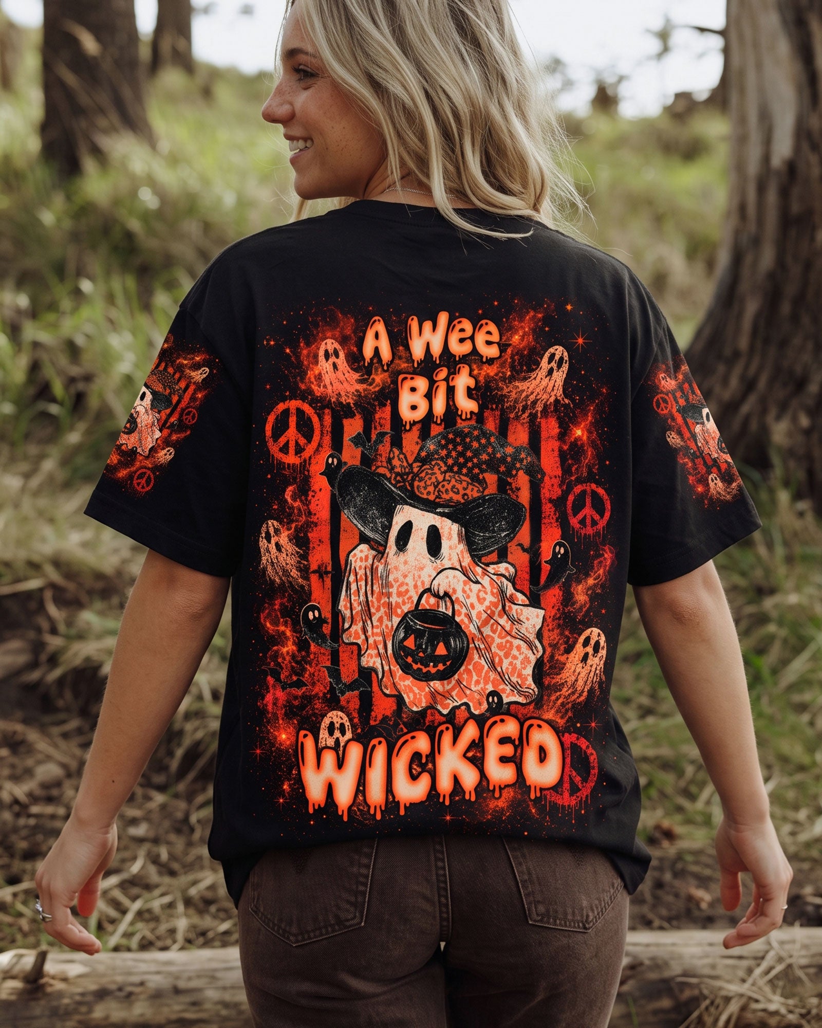 A WEE BIT WICKED WITCH BOO HALLOWEEN ALL OVER PRINT