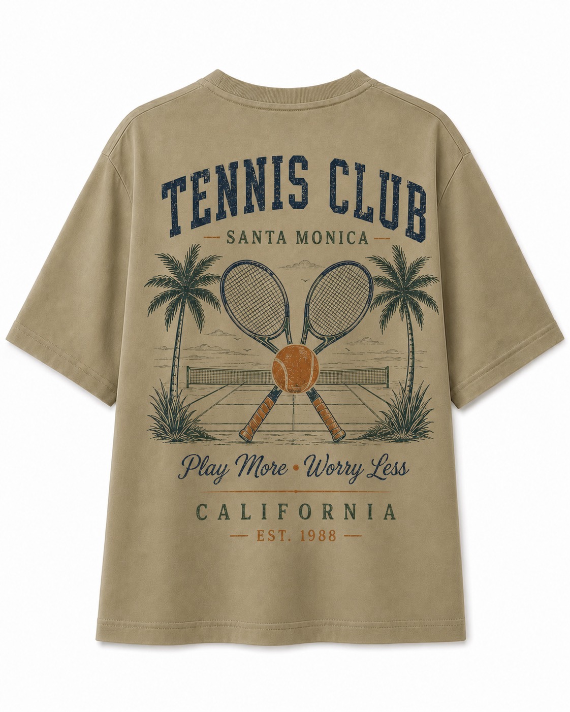 Santa Monica Tennis V-Neck Tee