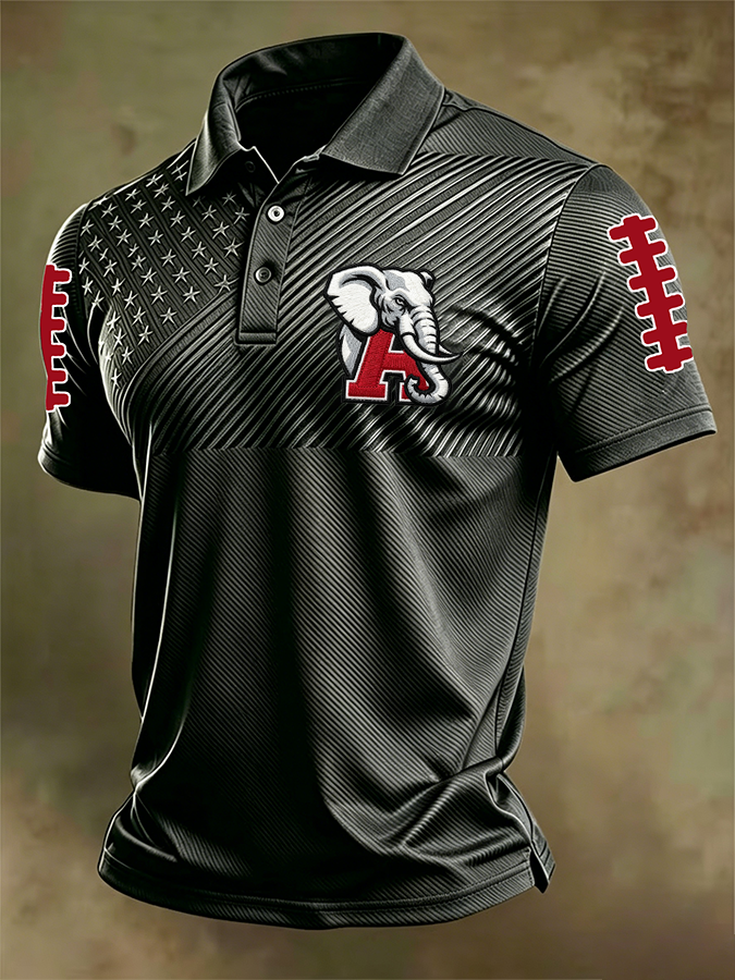 Men'S Retro Rugby Collar Polo T-Shirt