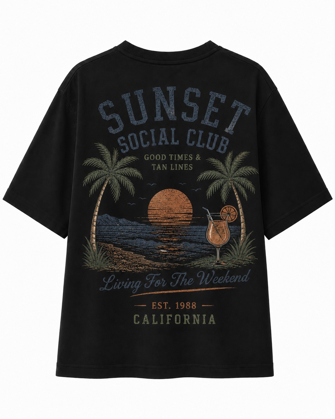 Sunset Social Club Active V-Neck Tee
