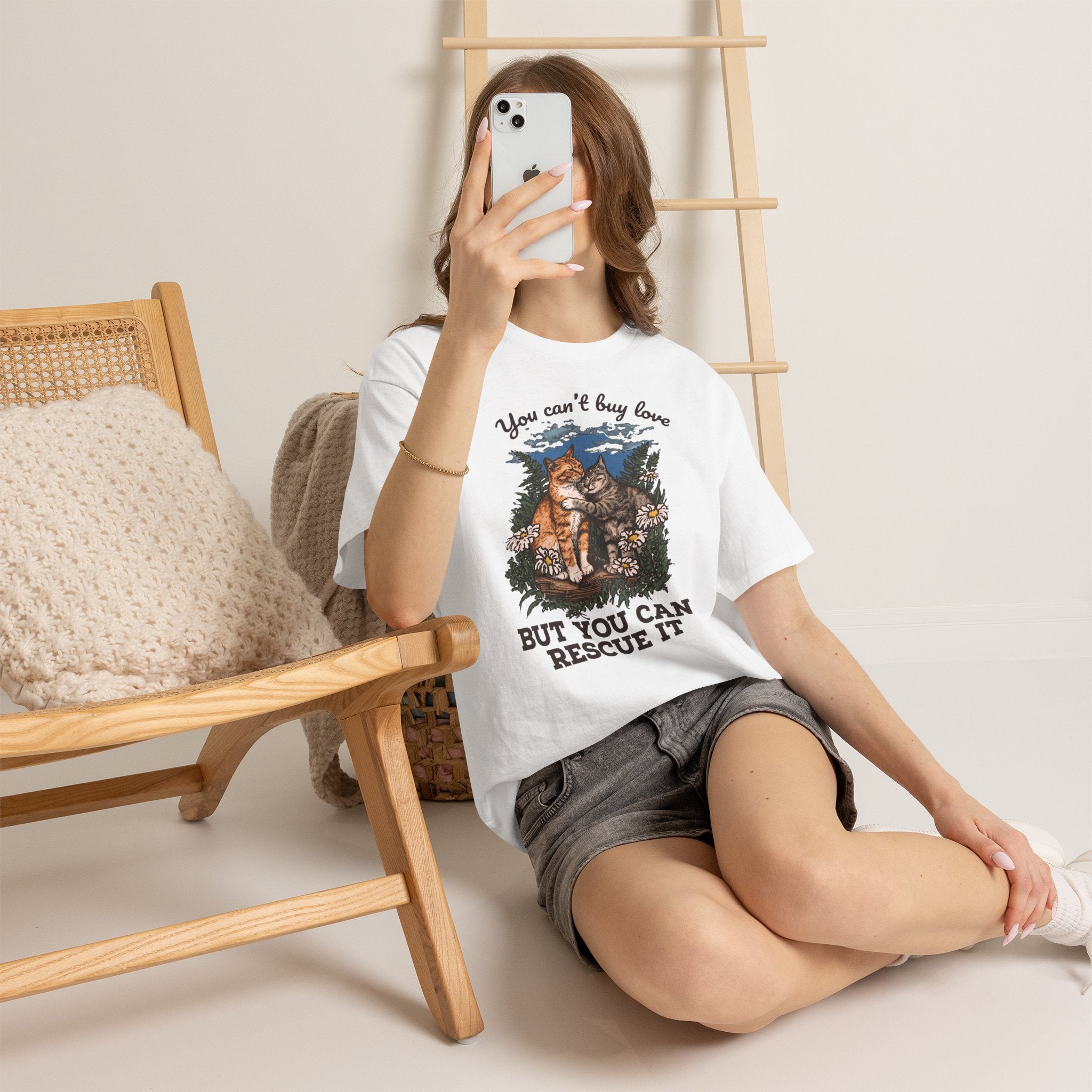 You Can't Buy Love T-Shirt — Sweet Rescue Cats Adoption Graphic Tee