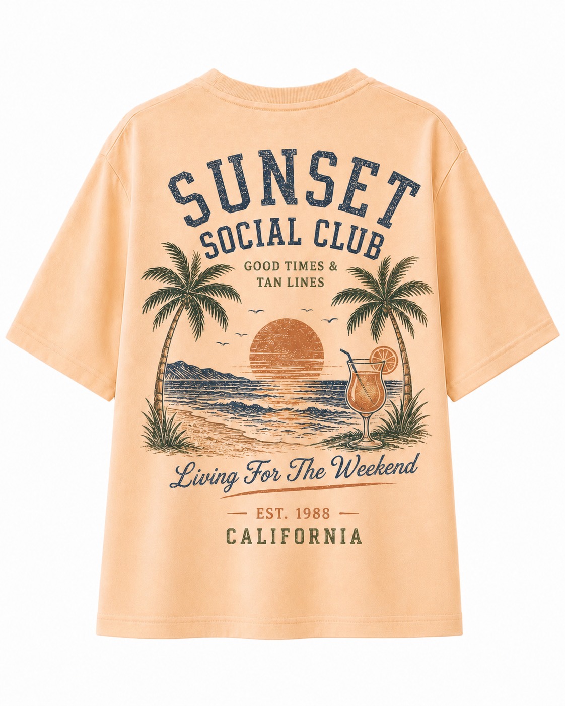 Sunset Social Club Active V-Neck Tee