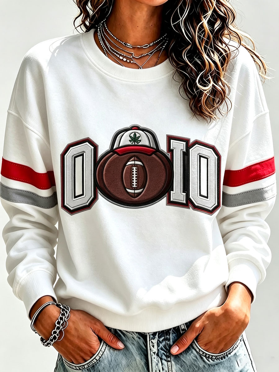 Ladies' Rugby Printed Round Neck T-Shirt