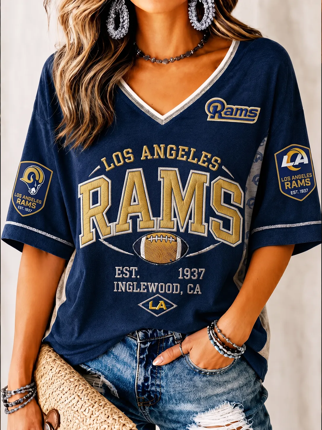 Women's Bold Gridiron Style Graphic Shirt