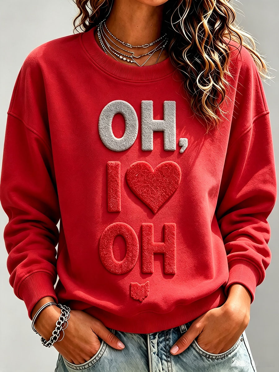 Ladies' Rugby Printed Round Neck T-Shirt