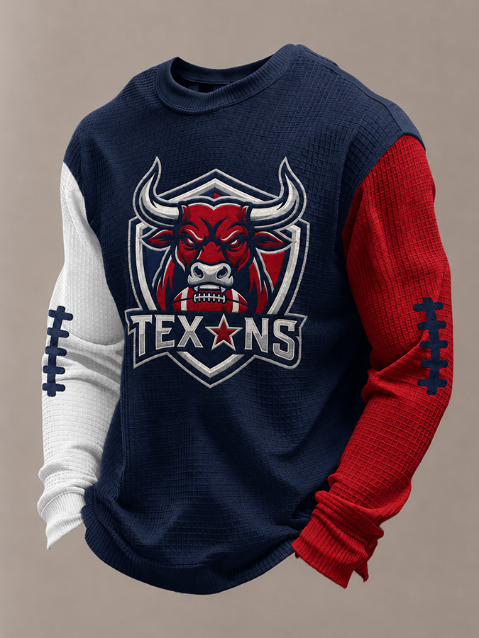 Men's Football print waffle T-shirt