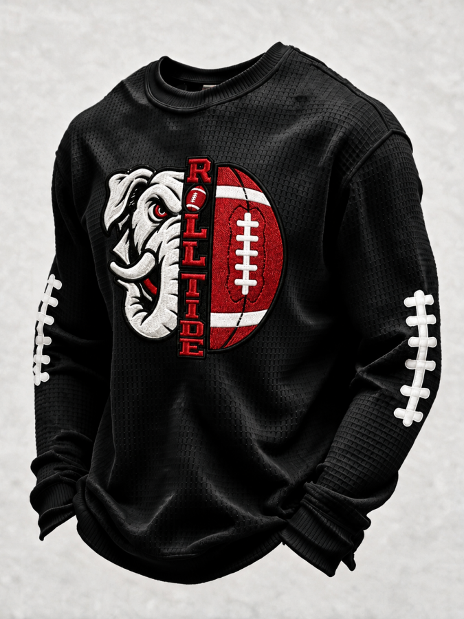 Men'S Football  Printed Waffle T-Shirt