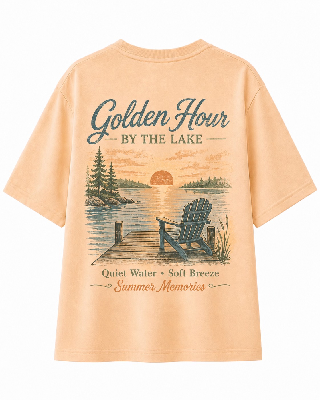 Golden Hour Lake V-Neck Tee