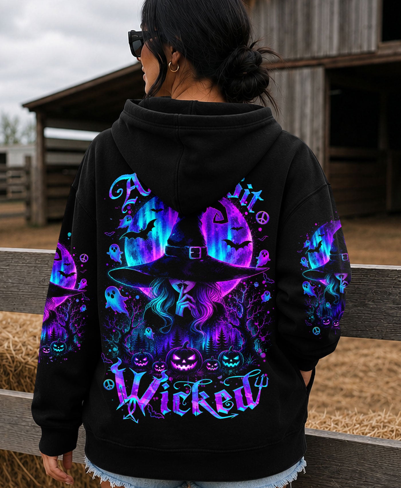 A WEE BIT WICKED AURORA MOON HALLOWEEN ALL OVER PRINT 