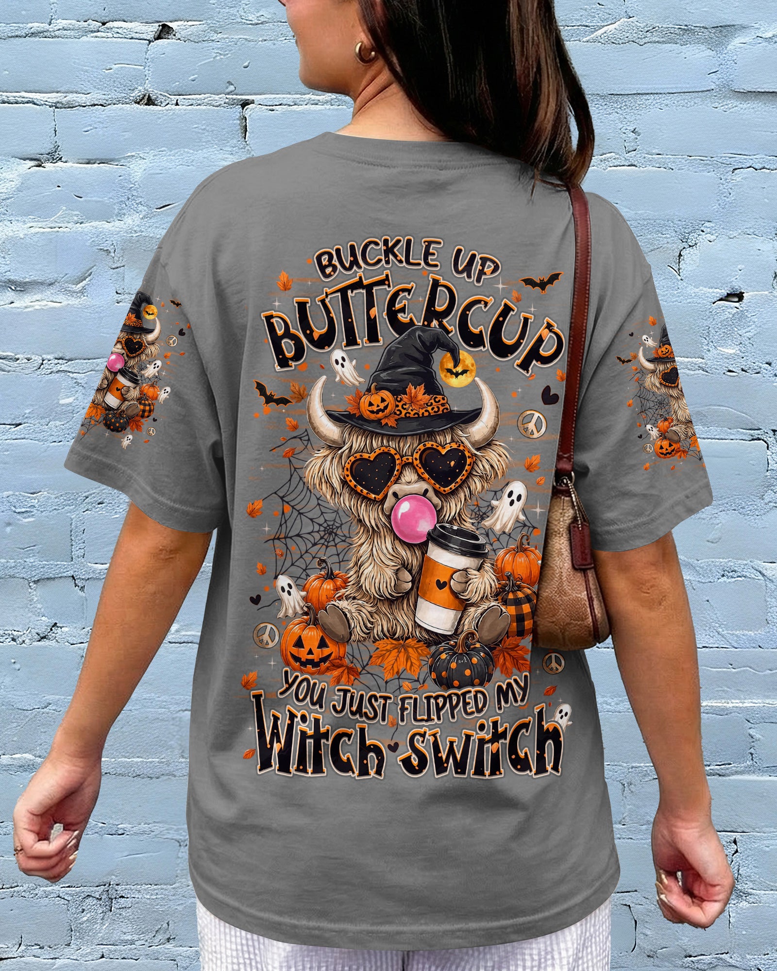 WITCH SWITCH HIGHLAND COW HALLOWEEN ALL OVER PRINT
