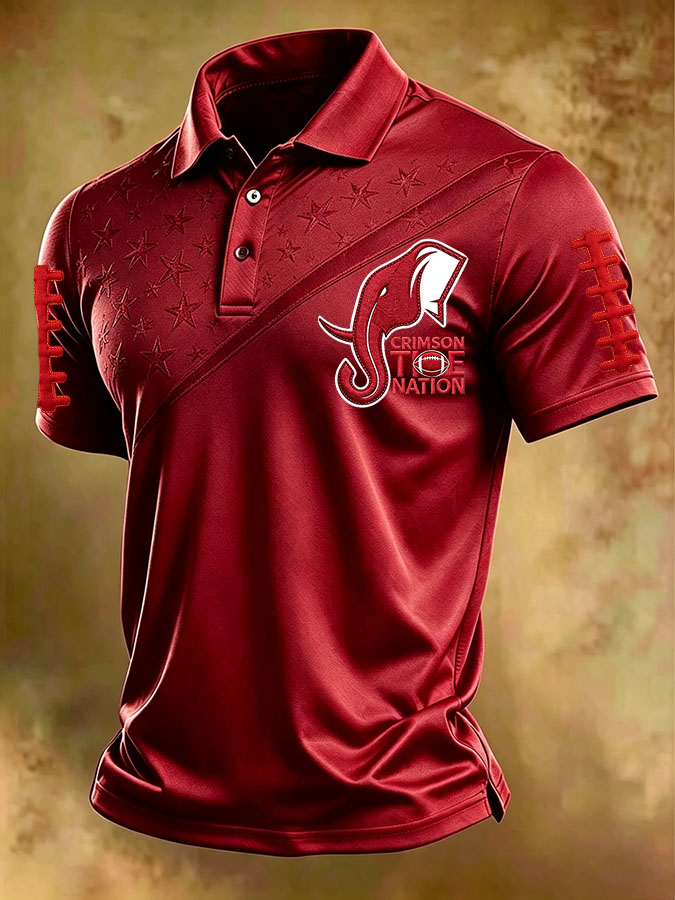 Men'S Retro Rugby Collar Polo T-Shirt