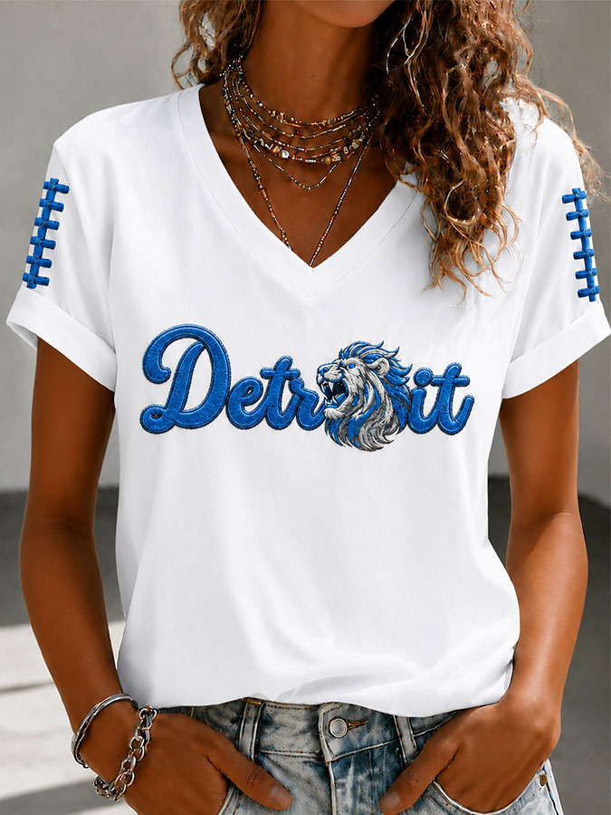 Women'S Football Print Short-Sleeve T-Shirt