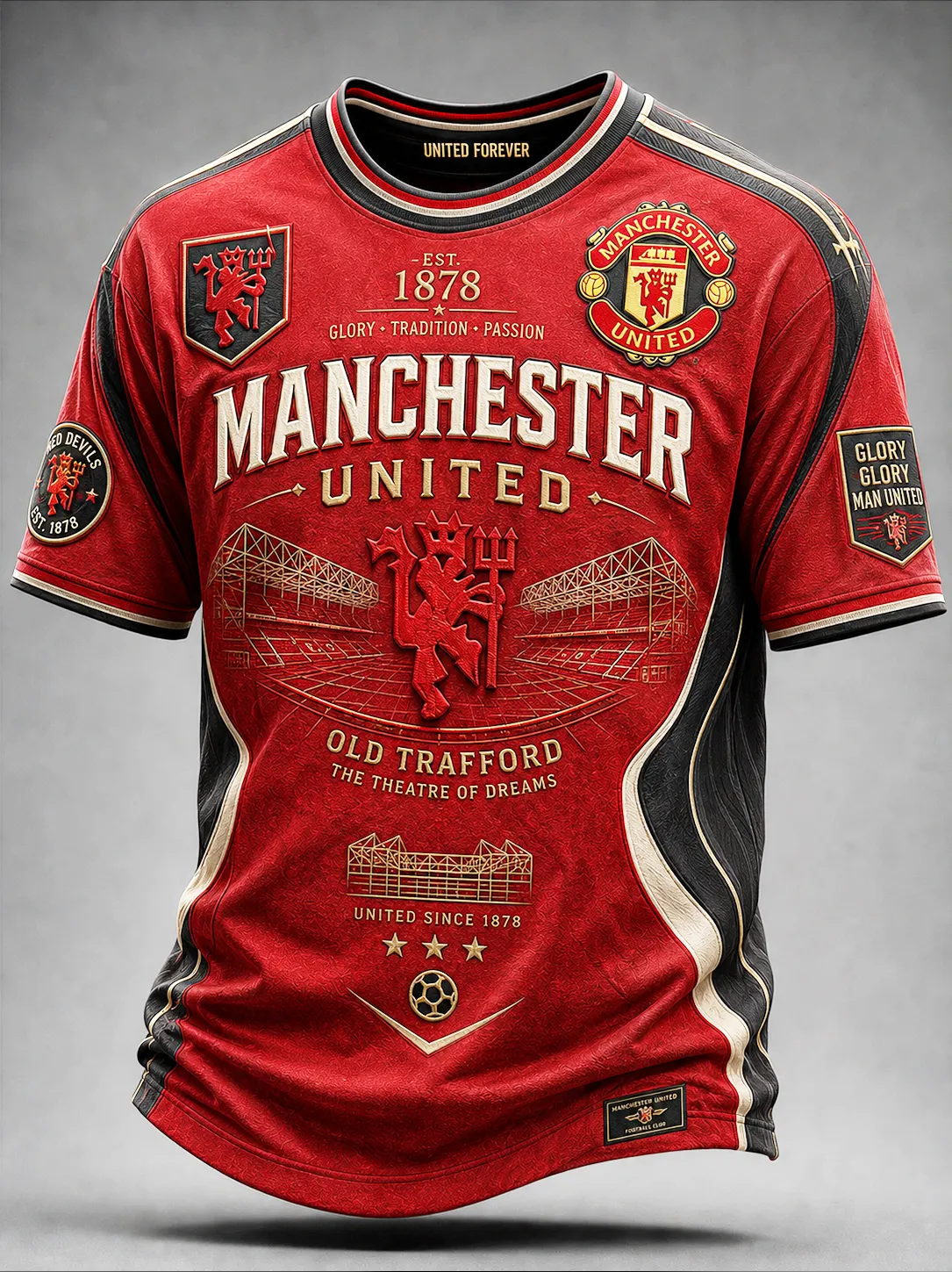Men's Casual Football Graphic Jersey
