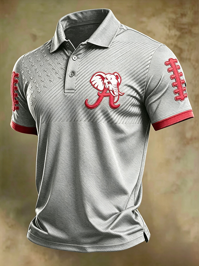Men'S Retro Rugby Collar Polo T-Shirt