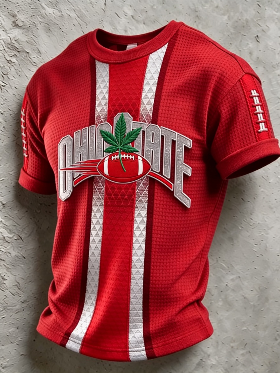 Men's Football Pattern Waffle T-Shirt