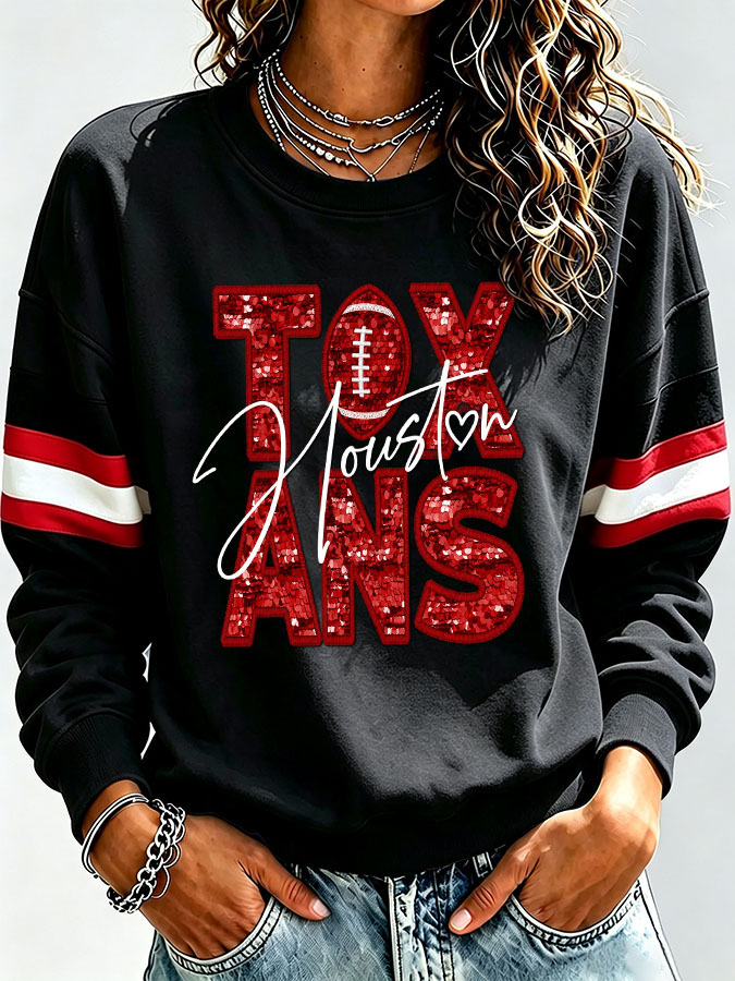 Ladies' Rugby Printed Round Neck T-Shirt