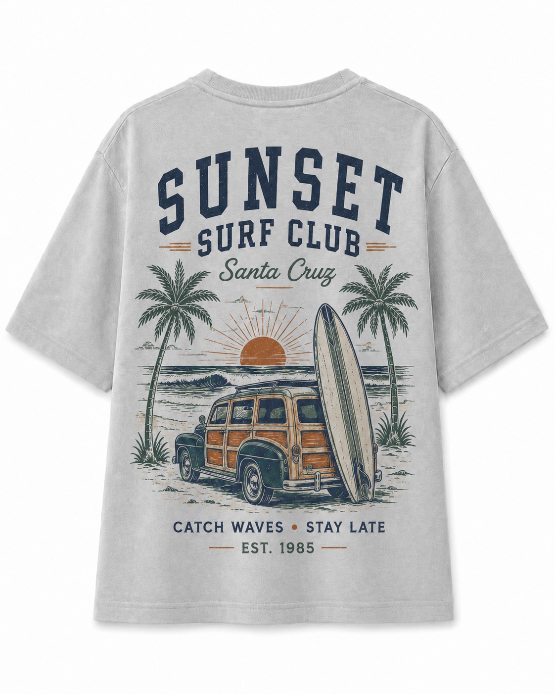 Sunset Surf Club V-Neck Tee