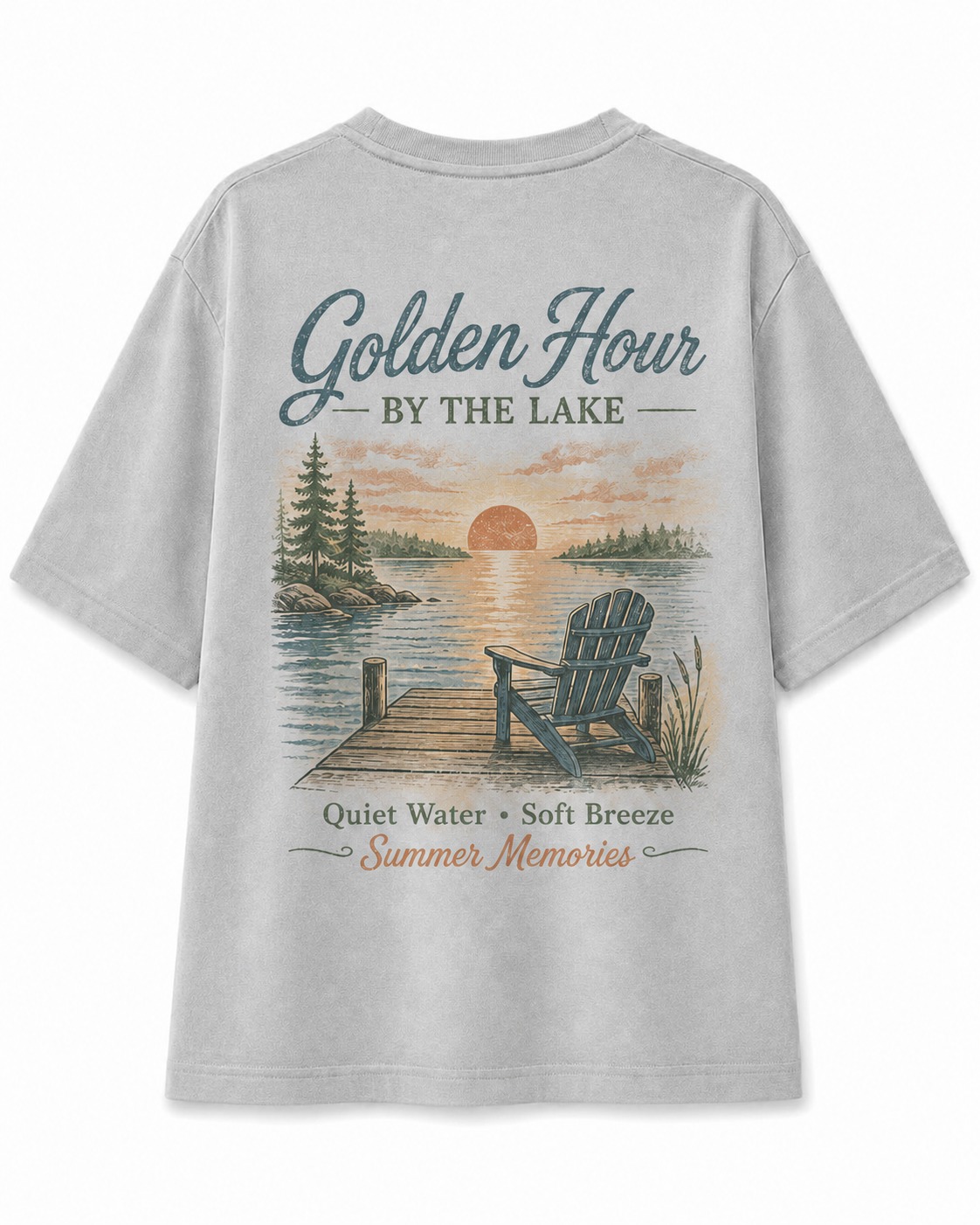 Golden Hour Lake V-Neck Tee